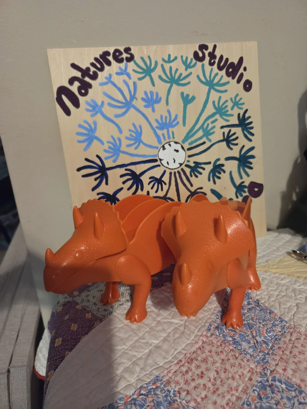 Triceratops Taco Holders Set of 2 Dinosaurs (Holds 2 Tacos each!) Orange Color